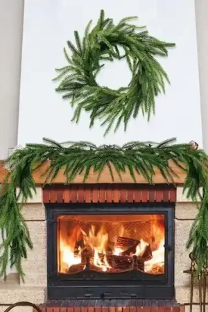 Spedizione Espresso Decorazione di Natale a 180cm con Pino di Norfolk Garland di Finto Verde Artificiale per Decorazione di Interno Festiva.