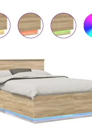 Letto matrimoniale | Letto per adulti | Struttura del letto con testiera Rovere Sonoma 160 x 200 cm Promo Stagionale